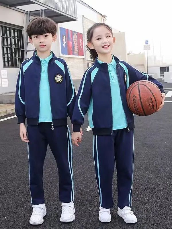 小學(xué)運動校服春秋款深藍青配色