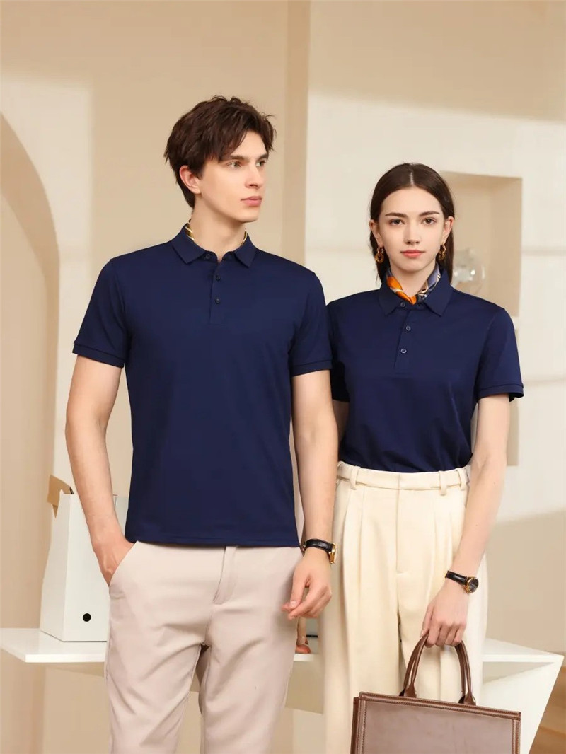 純色polo衫工作服定制可印制企業(yè)logo