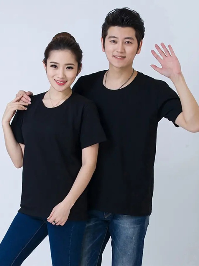 純色T恤衫定制 企業(yè)工作服文化衫定制印logo