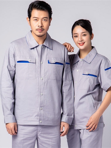 淺灰色長(zhǎng)袖春秋工作服