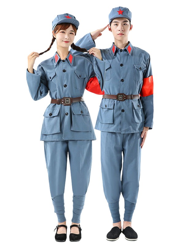 棉麻紅軍演出服八路軍大人長征抗戰(zhàn)老軍裝服裝男女成人表演服衣服