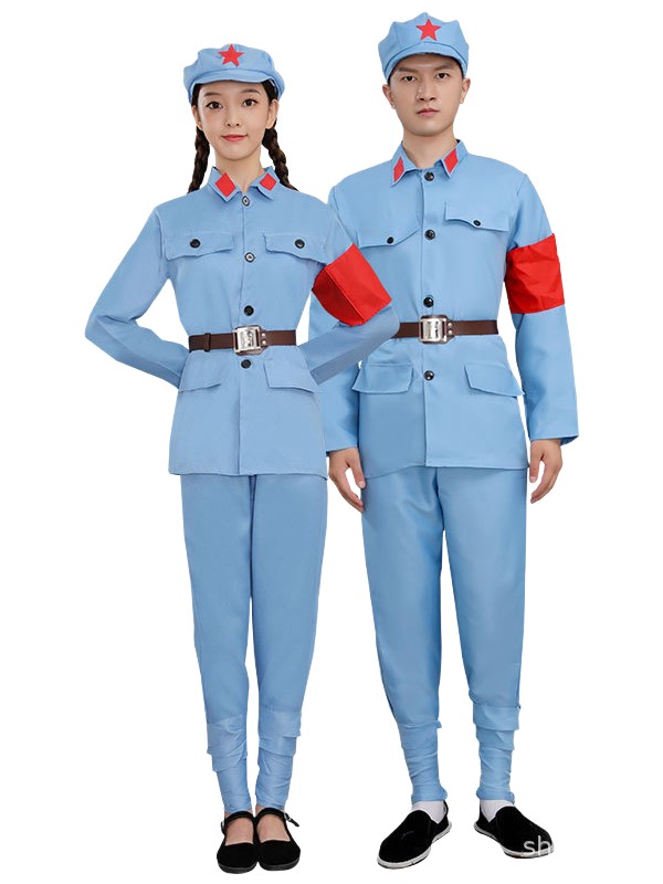 棉麻紅軍演出服八路軍大人長征抗戰(zhàn)老軍裝服裝男女成人表演服衣服